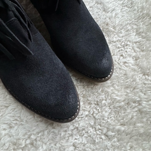 Primadonna Collection Black Suede Fringe Ankle Booties - Picture 5 of 11